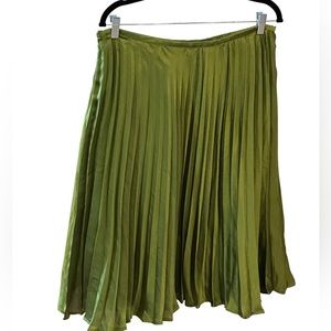 Spring Green Silky Pleated Skirt by i.e. (16)